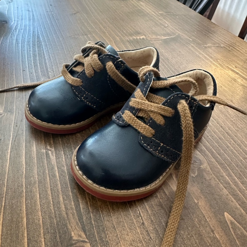 Toddler boy navy dress saddle shoes Footmates